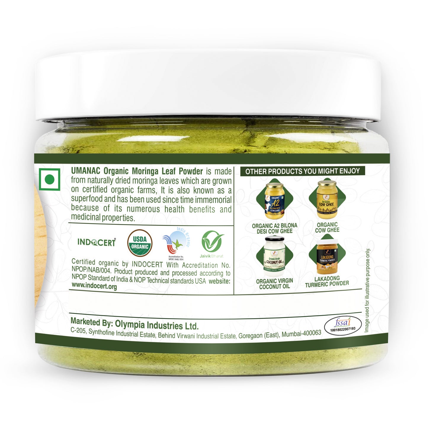 Umanac Organic Moringa Powder-150g (Pack Of 2)