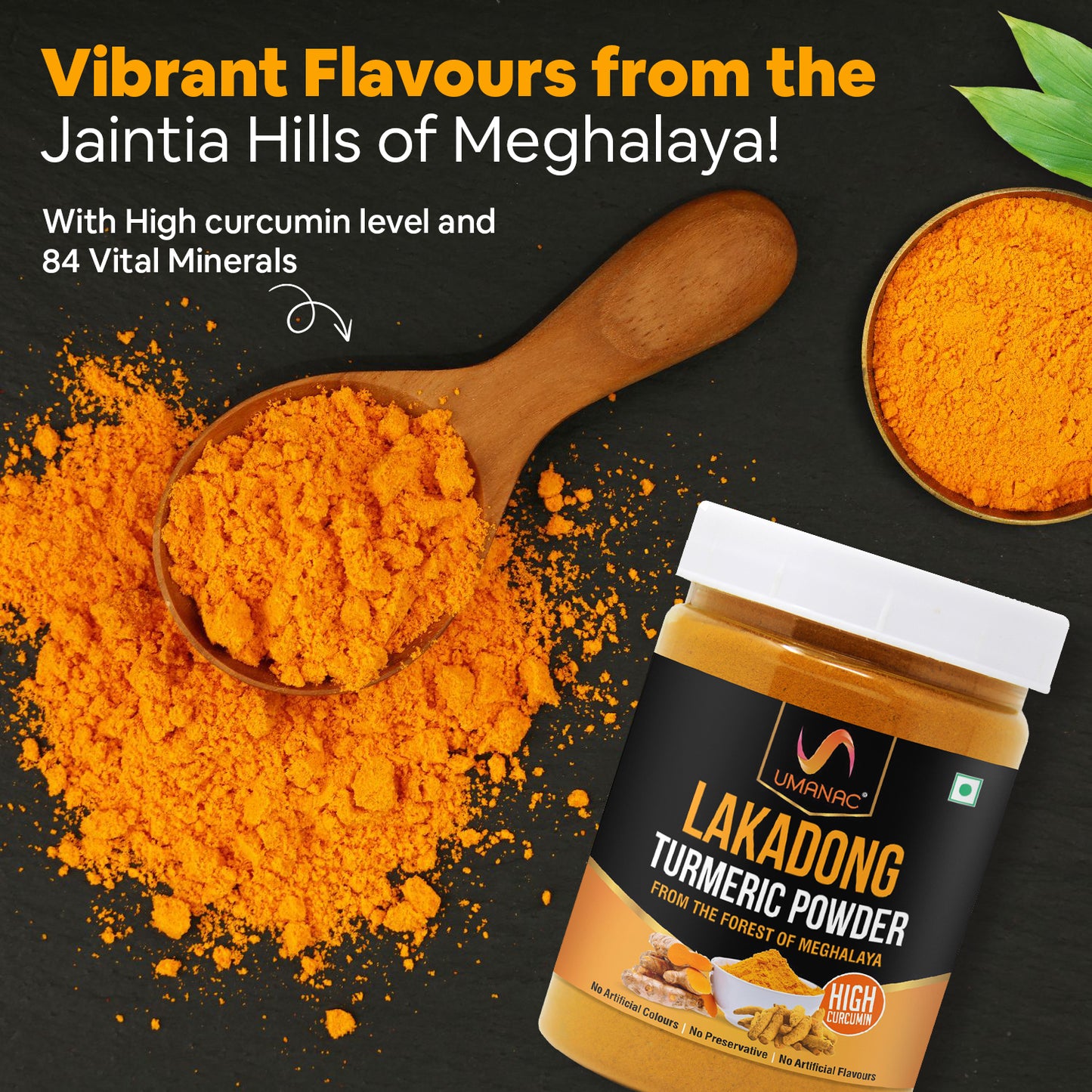 Umanac Lakadong Turmeric Powder- 250Gm (Pack Of 2)