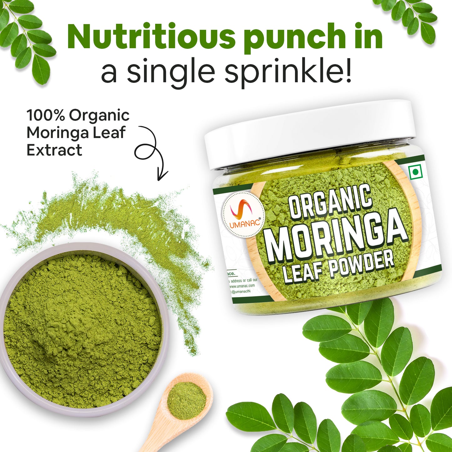 Umanac Organic Moringa Powder-150g (Pack Of 2)