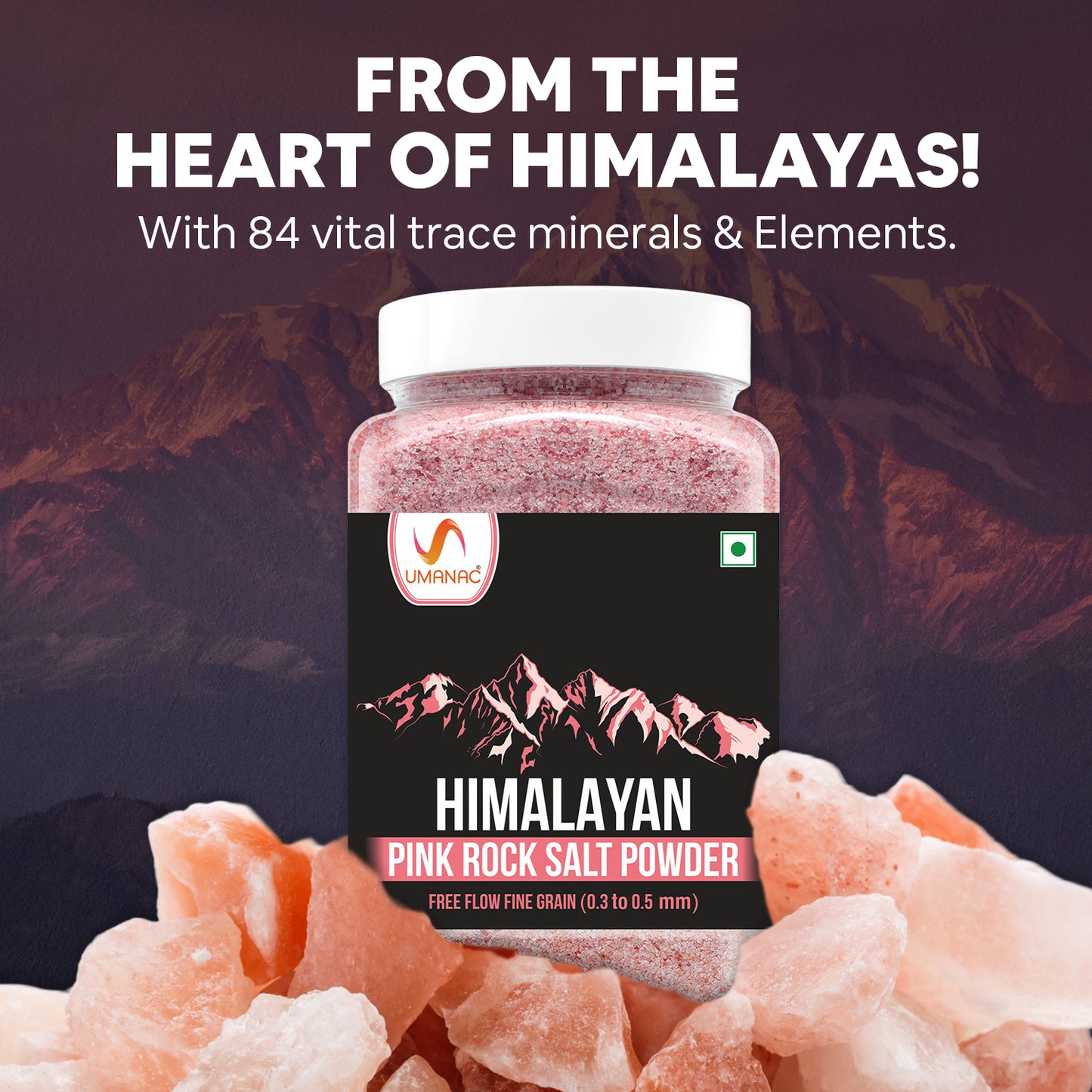 Umanac Himalayan Pink Rock Salt- 1.25Kg
