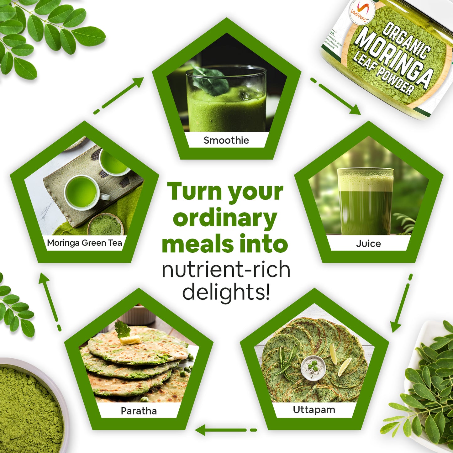 Umanac Organic Moringa Powder-150g (Pack Of 2)