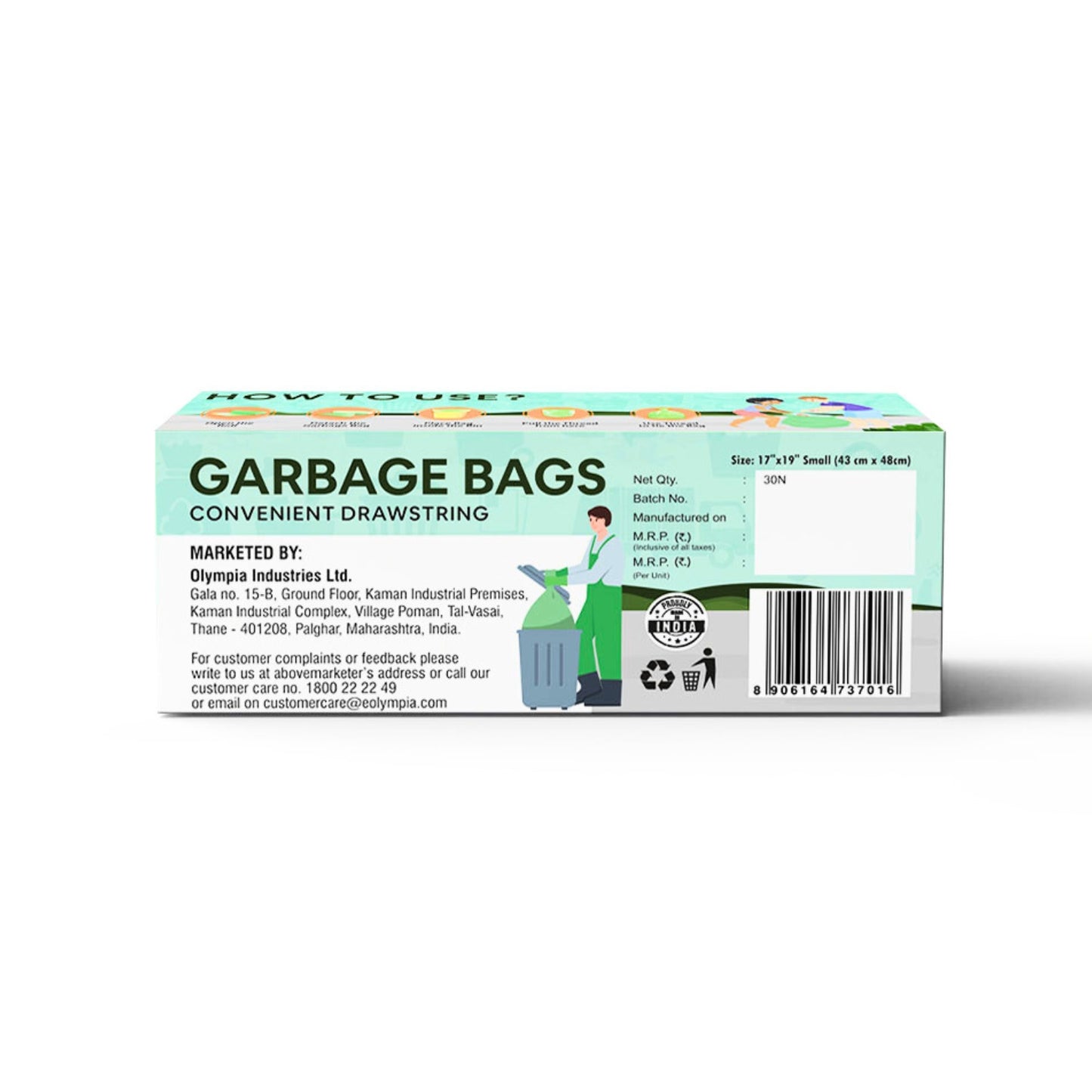 Garbage Bag Biodegradable- Small- 17X 19 Inches