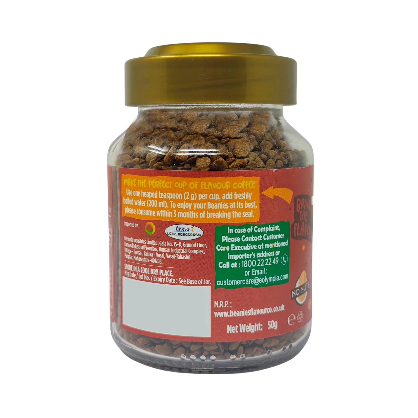 Beanies Chocolate Orange Flavour Instant Coffee, 50g