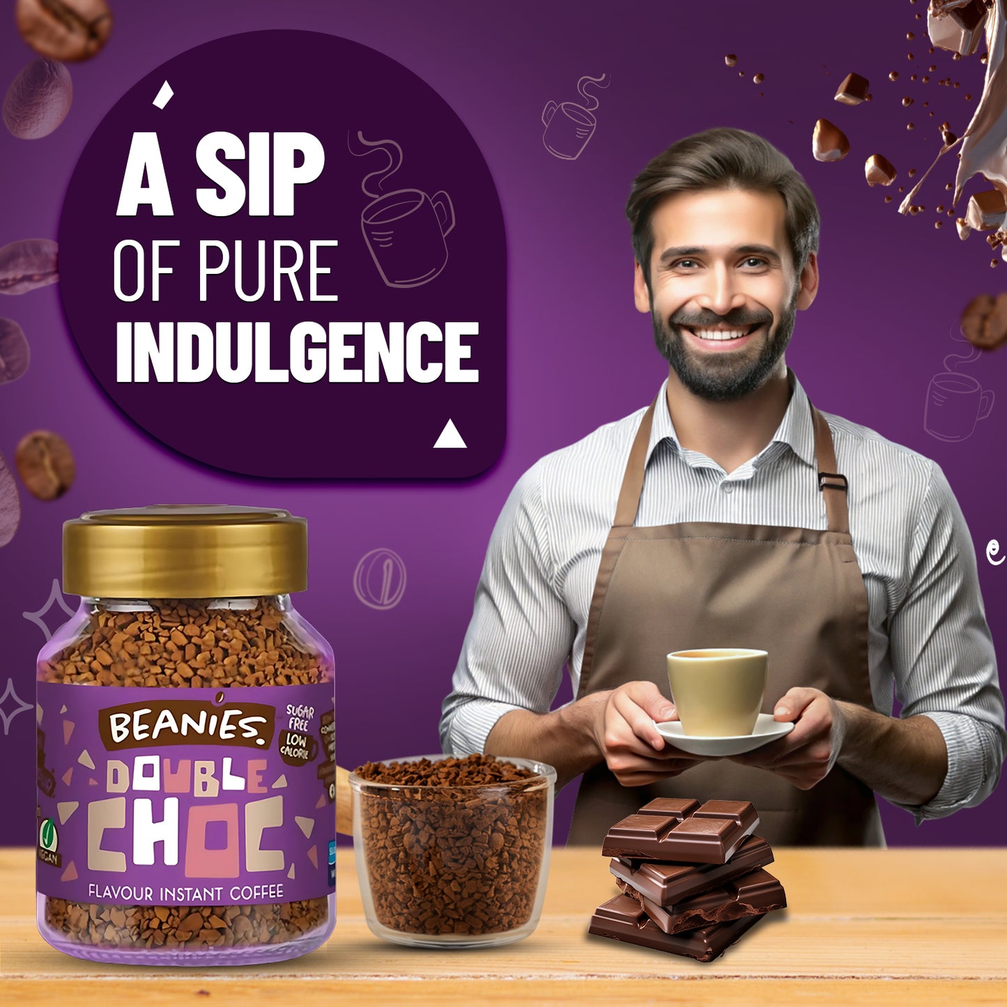 Beanies Double Chocolate Flavour Instant Coffee, 50g