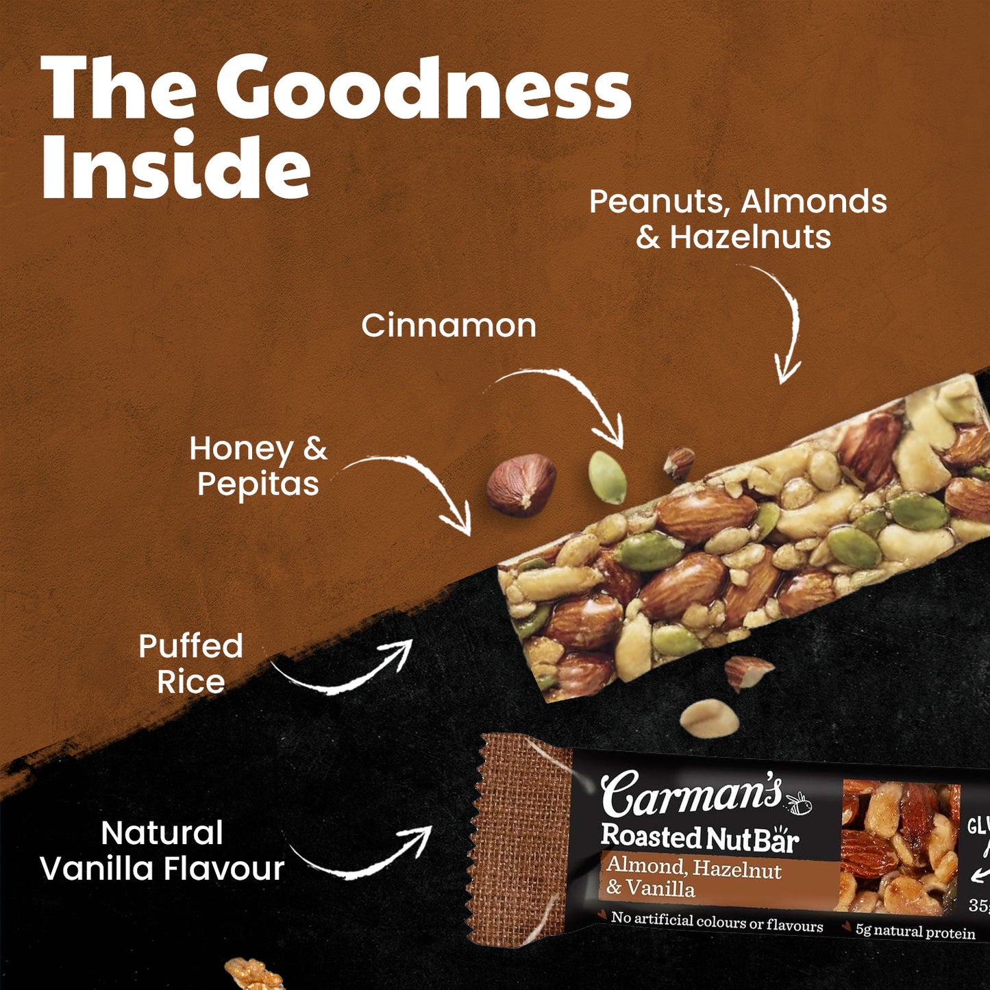 Carmans Bar Nut Almond, Hazelnut & Vanilla 175g