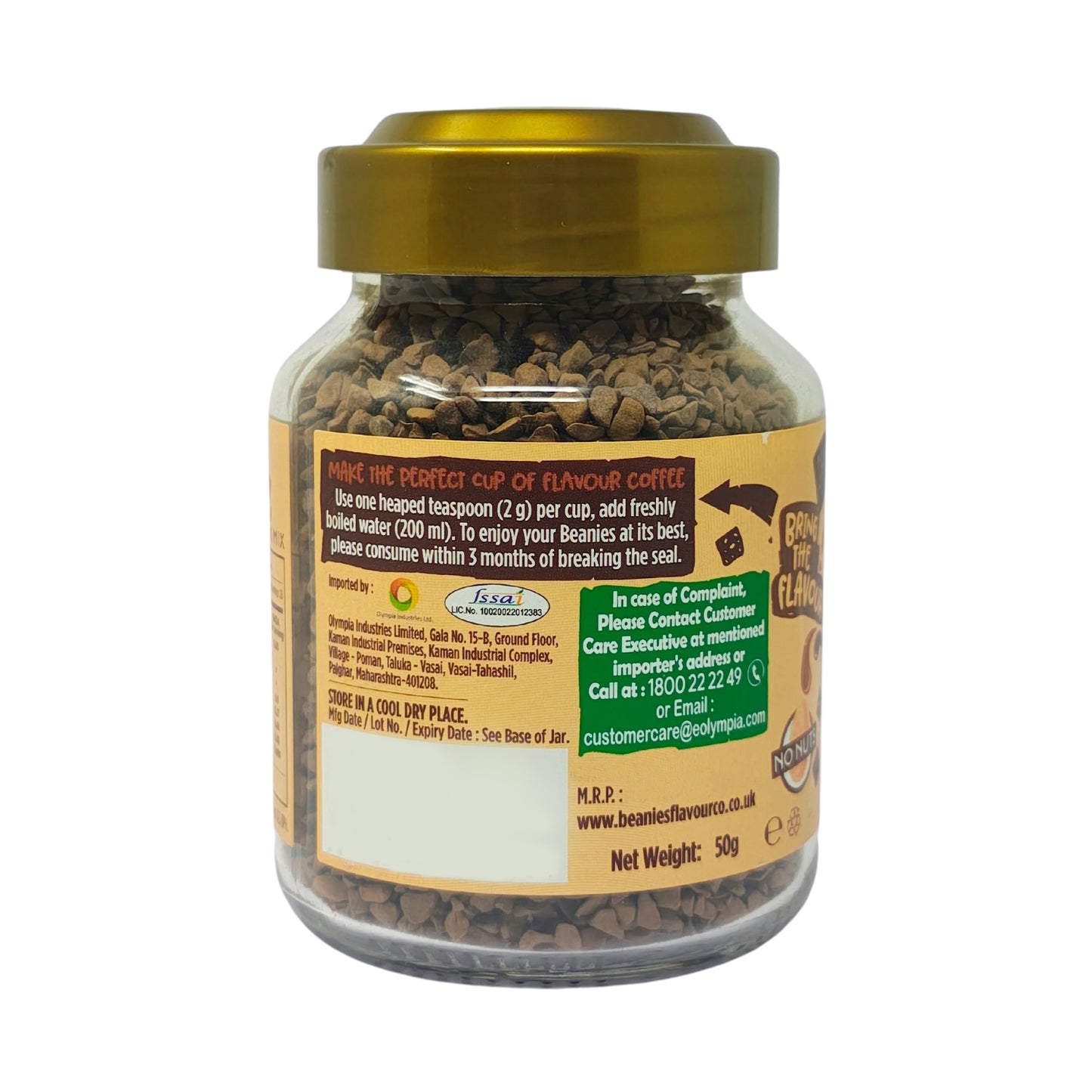 Beanies Chocolate Brownie Flavour Instant Coffee, 50g