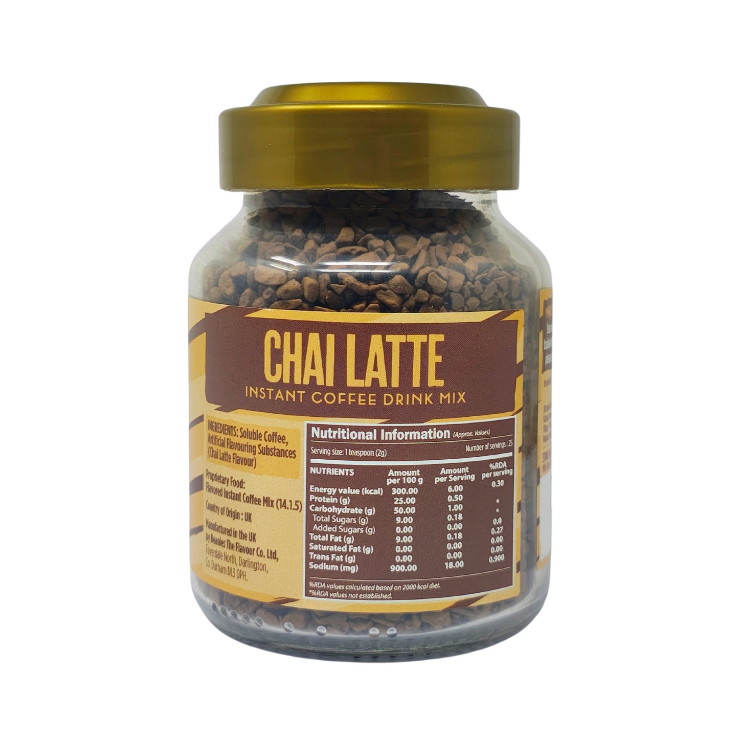 Beanies Barista Range - Chai Latte Instant Coffee, 50g