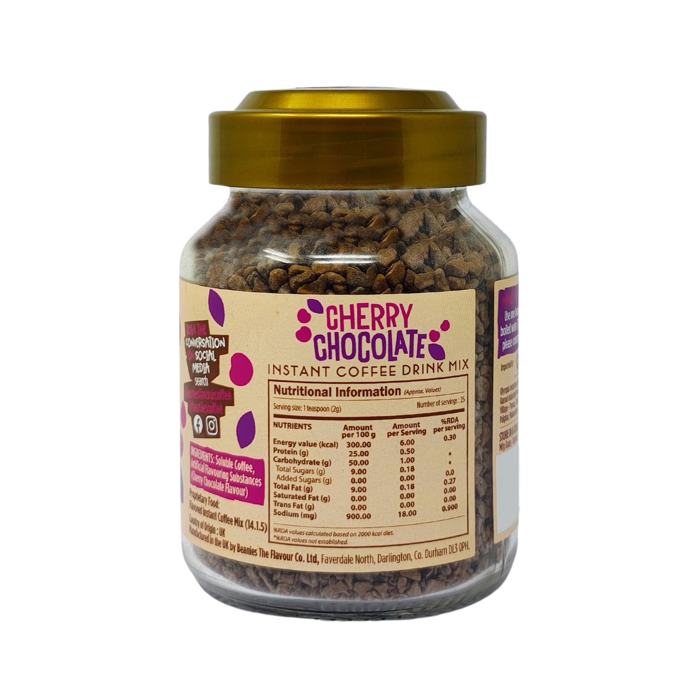 Beanies Cherry Chocolate Flavour Instant Coffee, 50g