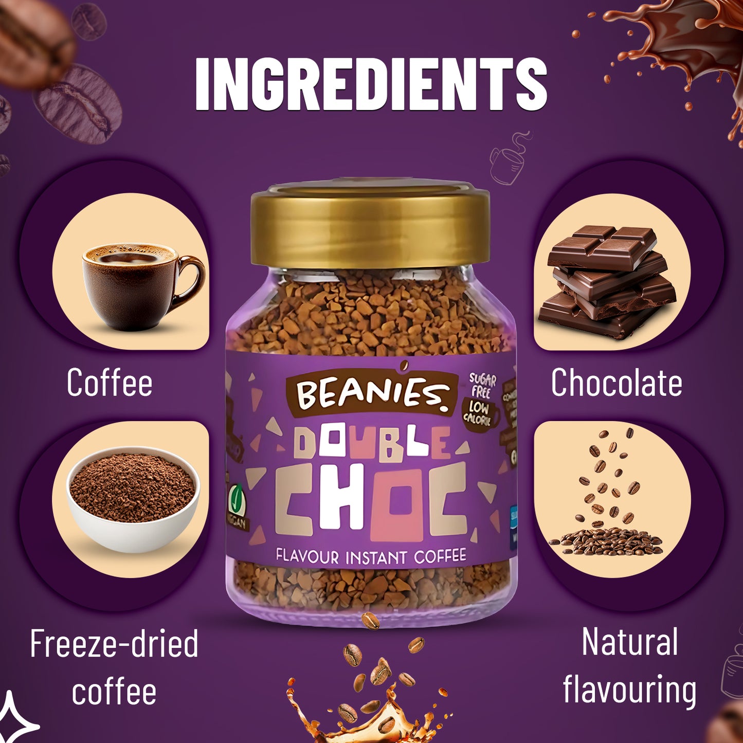 Beanies Double Chocolate Flavour Instant Coffee, 50g