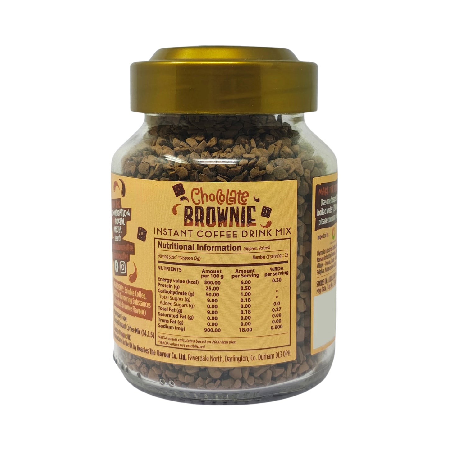 Beanies Chocolate Brownie Flavour Instant Coffee, 50g