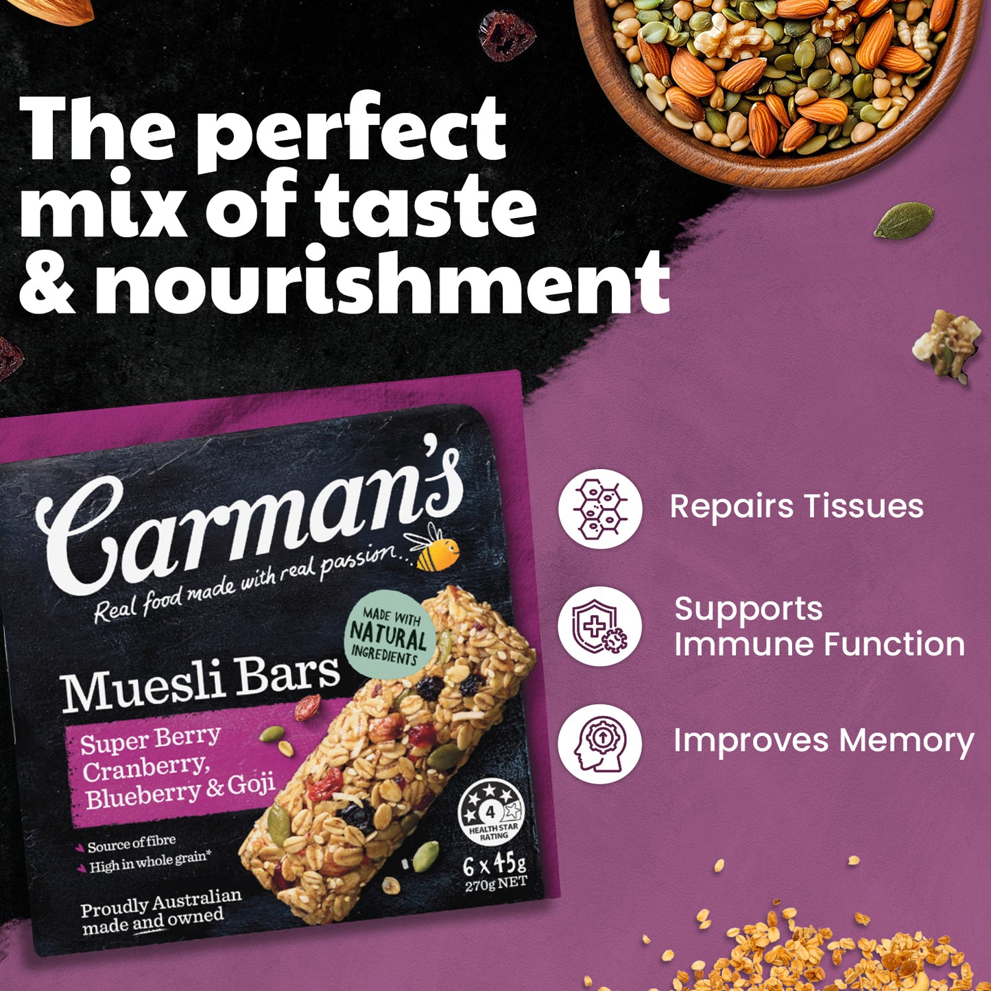 Carmans Bar Traditional Super Berry 270g