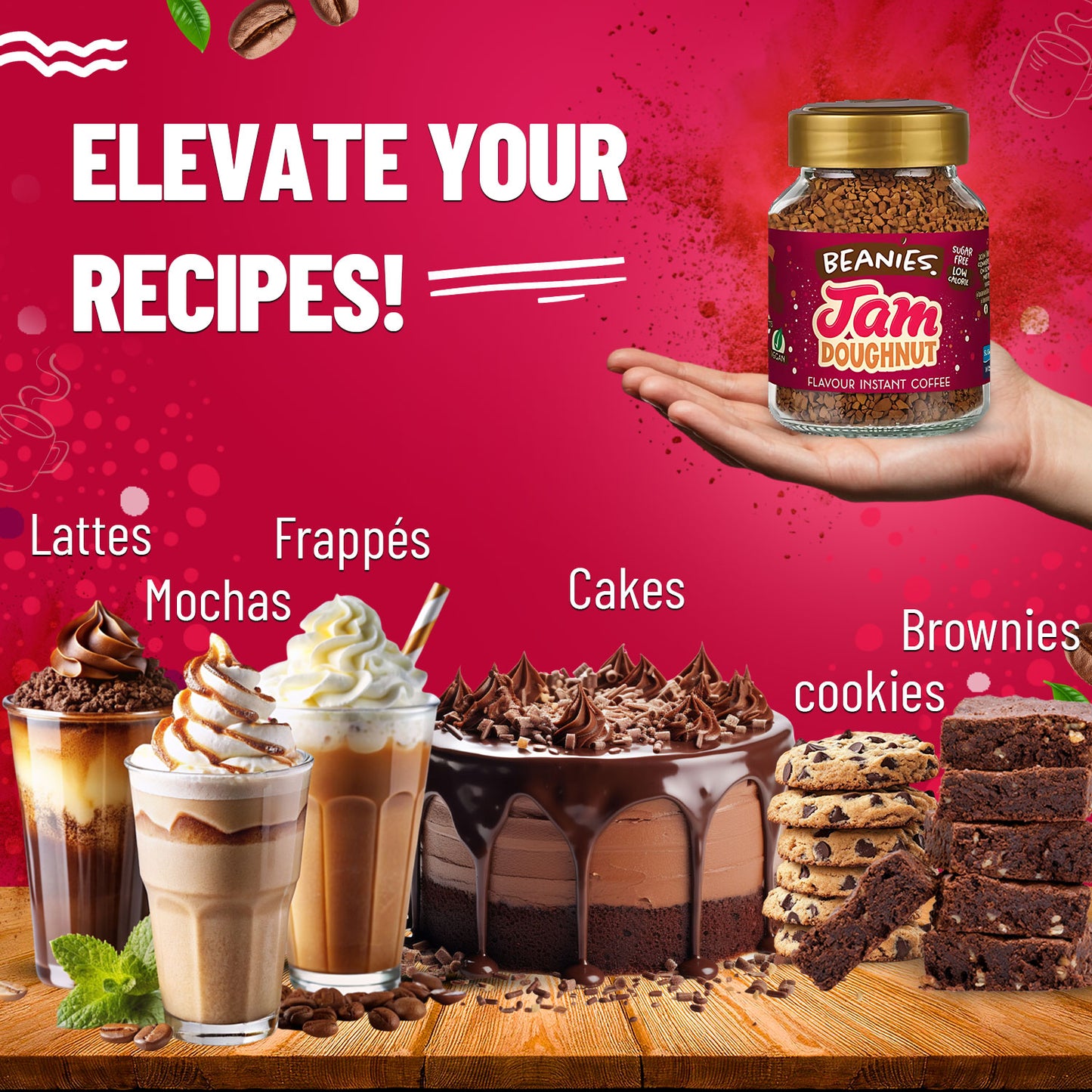 Beanies Jam Doughnut Instant Coffee, 50g