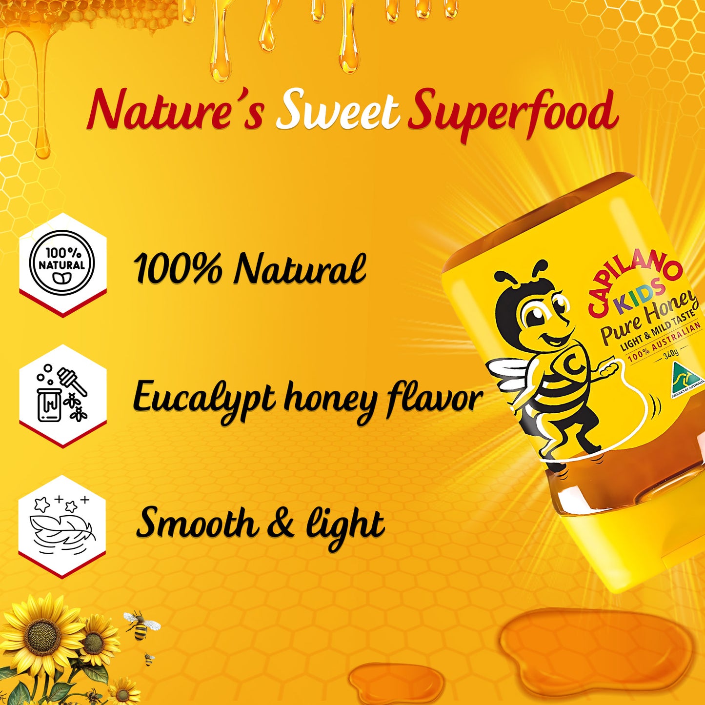 Capilano Light and Mild Australian Pure Honey- 340g