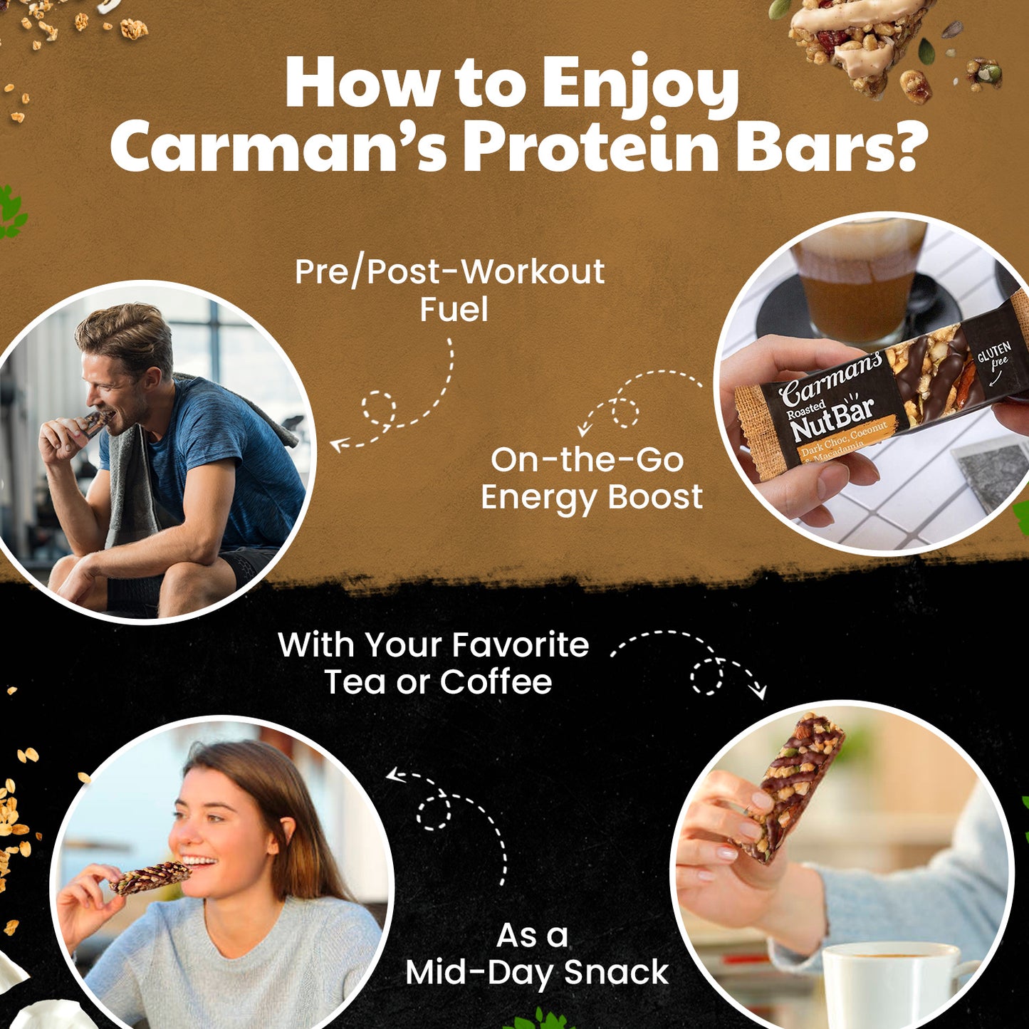 Carmans Bar Nut Dark Choc Macadamia & Coconut 160g