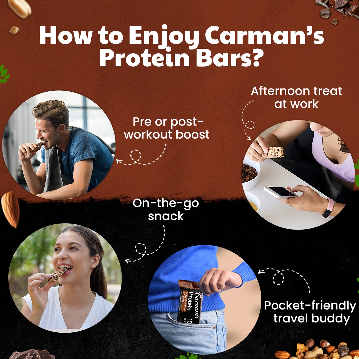 Carmans Bar Protein Salted Dark Choc Almond 200g