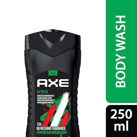 Axe Africa 3 In 1 Body, Face & Hair Wash for Men, Long-Lasting Fragrance, 250ml