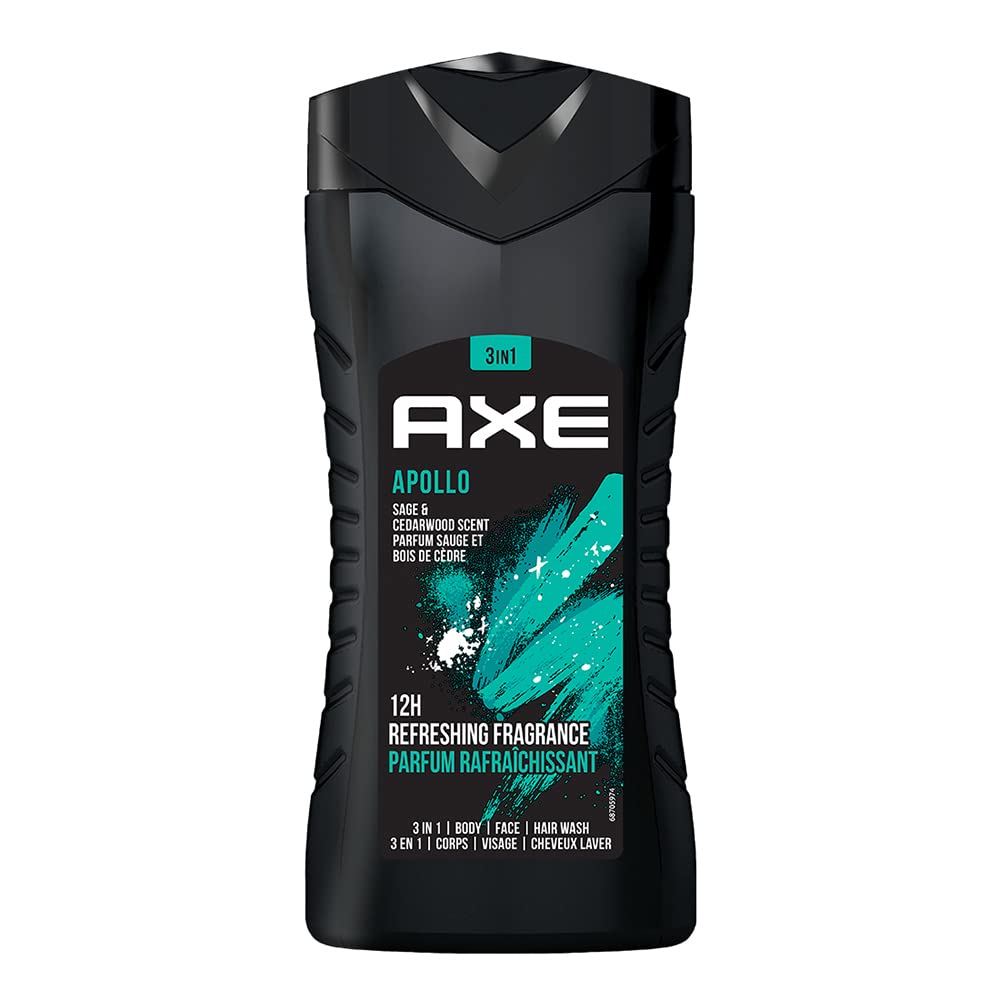 Axe Apollo 3 In 1 Body, Face & Hair Wash for Men, Long-Lasting Fragrance