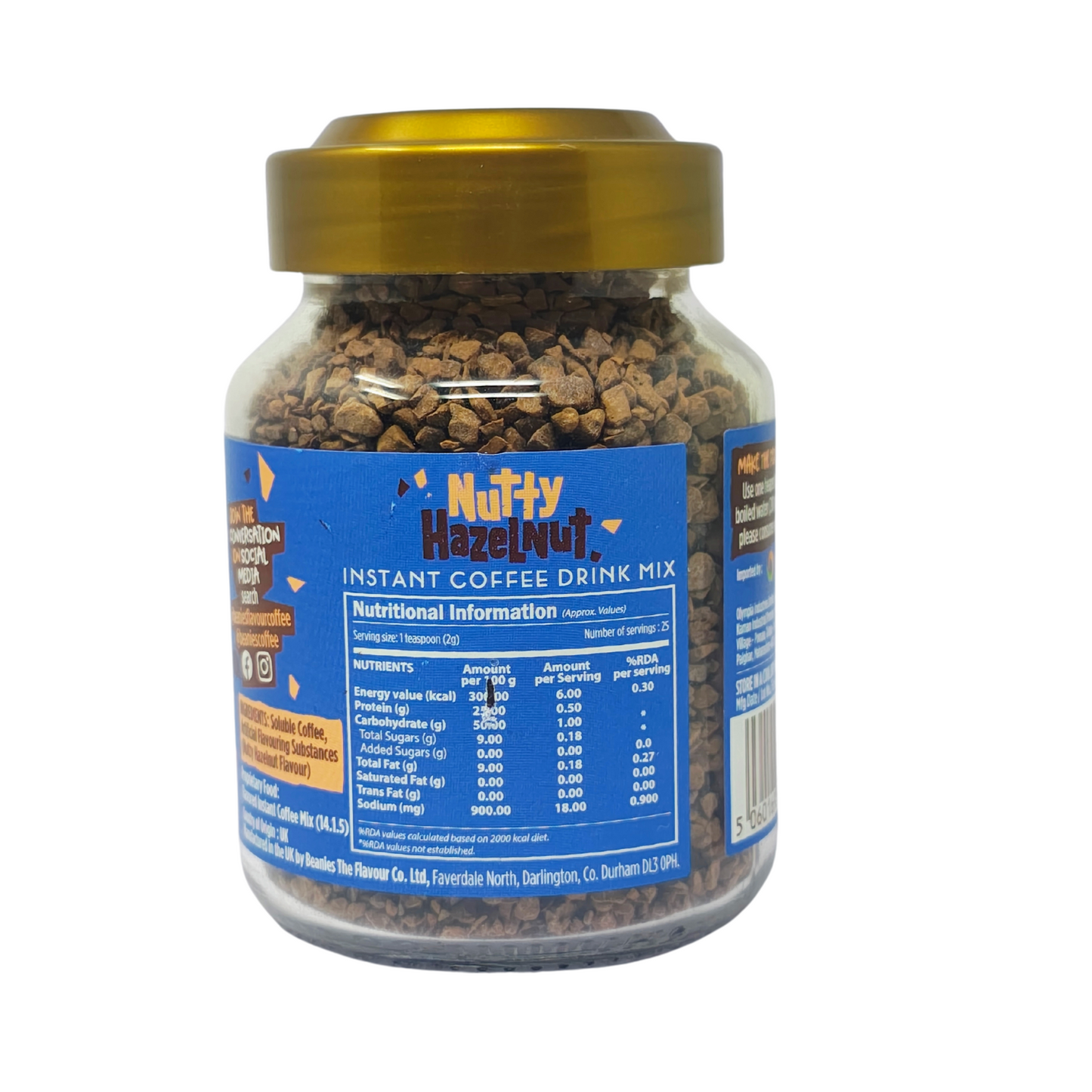 Beanies Nutty Hazelnut Flavour Instant Coffee, 50g