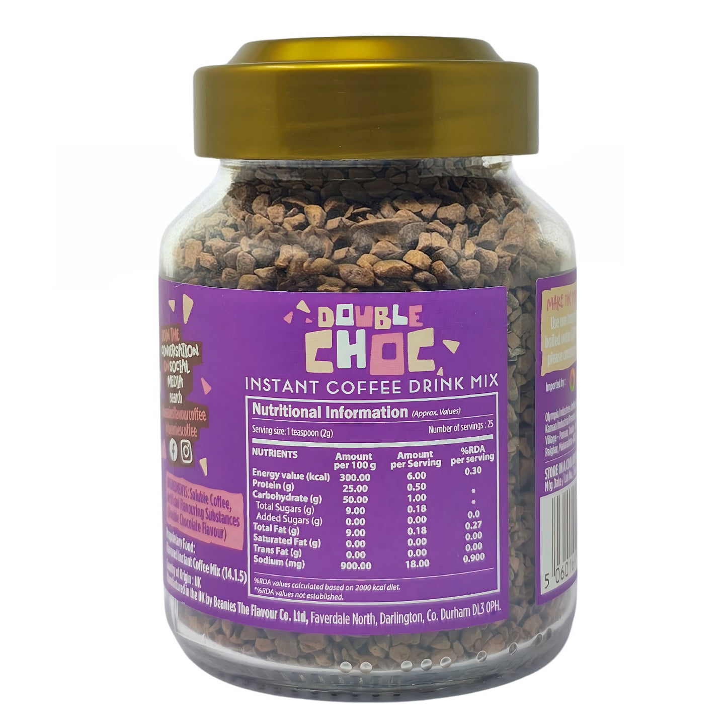Beanies Double Chocolate Flavour Instant Coffee, 50g