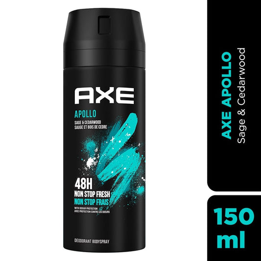 Axe Apollo Sage & Cedarwood Deodorant Body Spray for Men | 48H* Odour Protection | Invigorating Scent|150ml