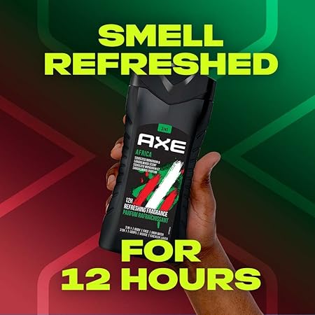 Axe Africa 3 In 1 Body, Face & Hair Wash for Men, Long-Lasting Fragrance, 250ml