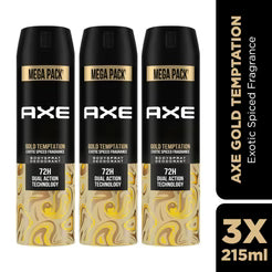 Axe Gold Temptation Long Lasting Deodorant Bodyspray for Men 150 & 215ML