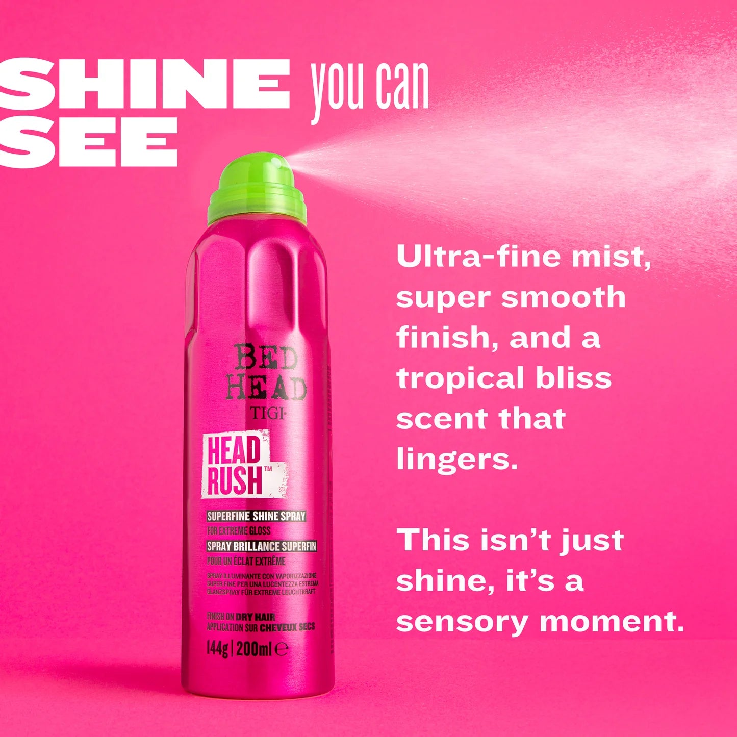 Bed Head Headrush Shine Adrenaline Spray – 200ml