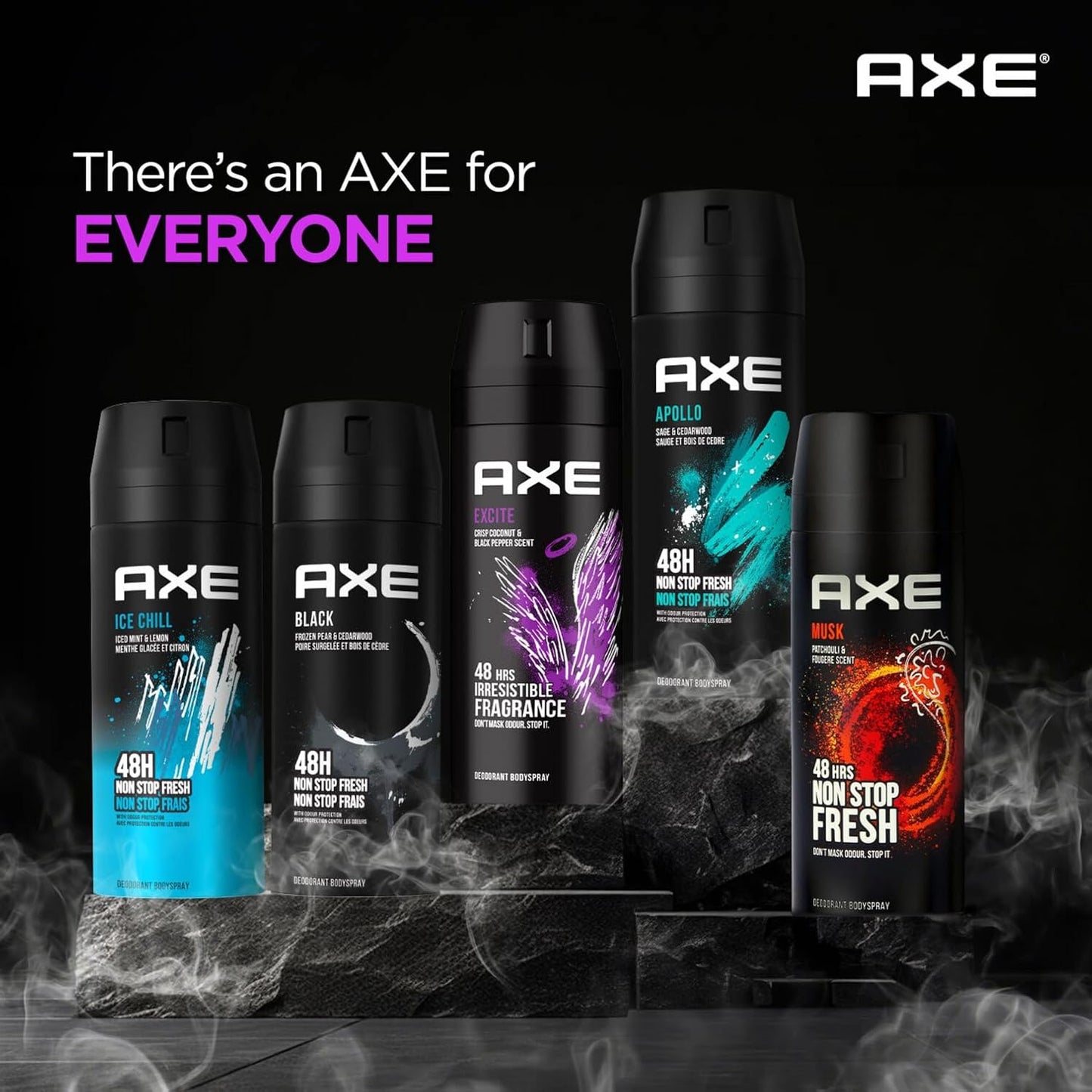 Axe Excite Deodorant Body Spray for Men | 48H* Odour Protection | Crisp Coconut & Black Pepper Scent | 150ml