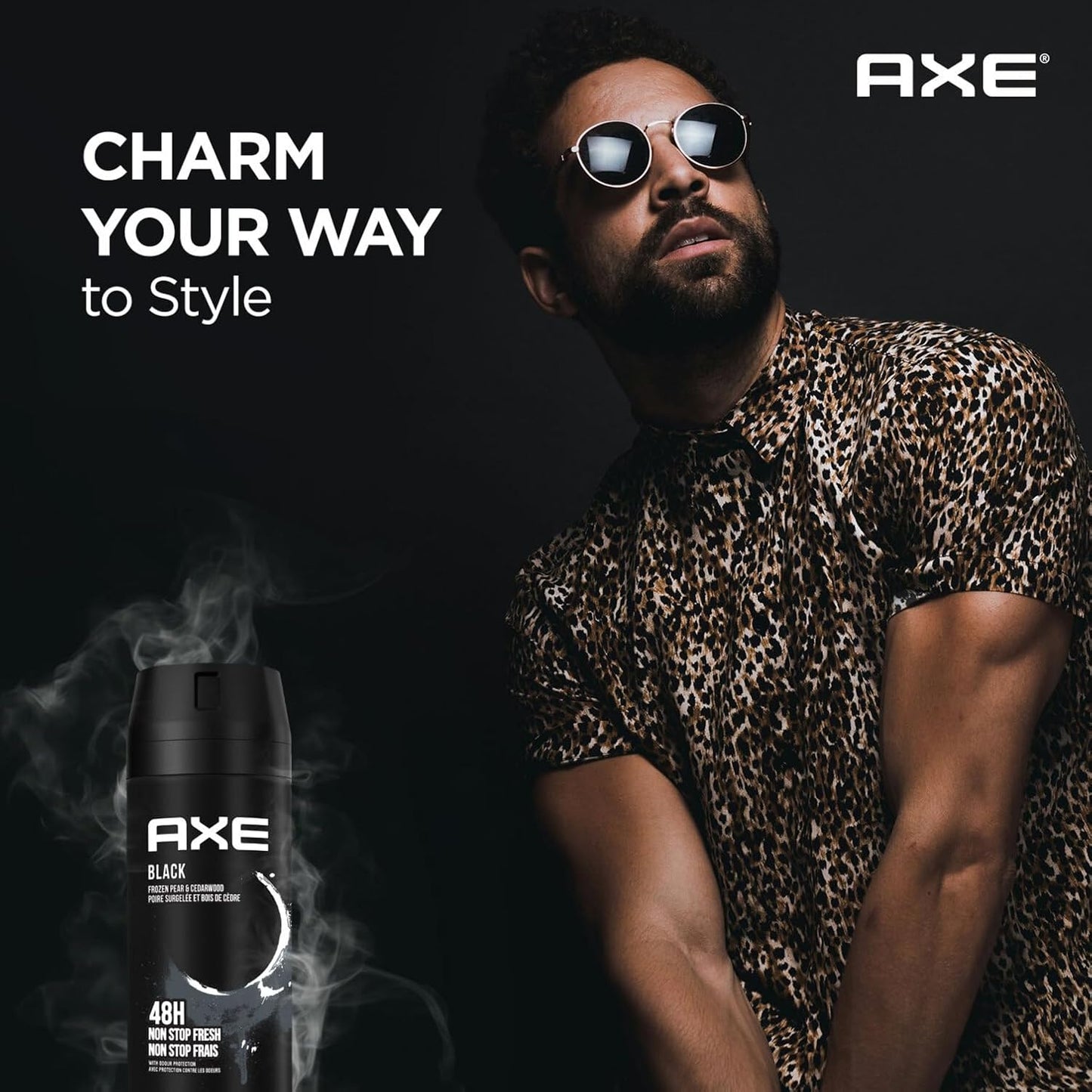 Axe Black Deodorant Body Spray for Men | 48H* Odour Protection | Odour-Combatting Zinc Technology | Frozen Pear and Cedarwood Scent|150ml