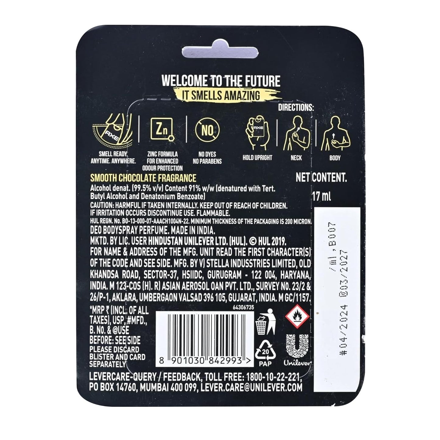 Axe Signature - Ticket Dark Temptation, Long Lasting, Pocket Deodorant For Men, 17 ml