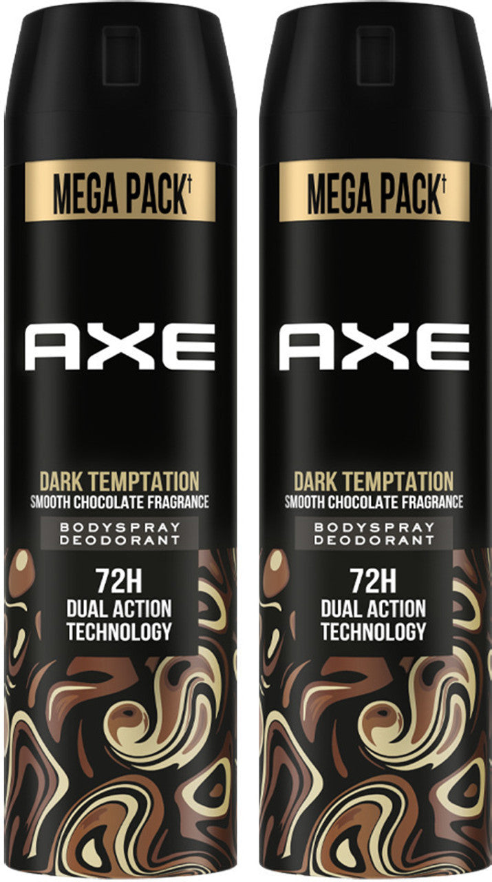 AXE Dark Temptation Long Lasting For Men Body Spray - For Men  (215 ml, Pack of 2)