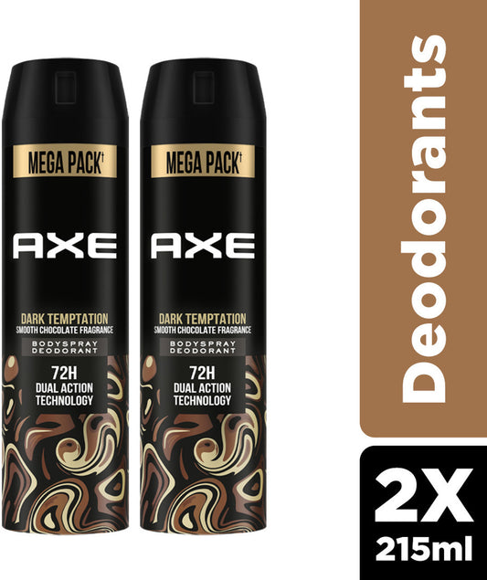 AXE Dark Temptation Long Lasting For Men Body Spray - For Men  (215 ml, Pack of 2)