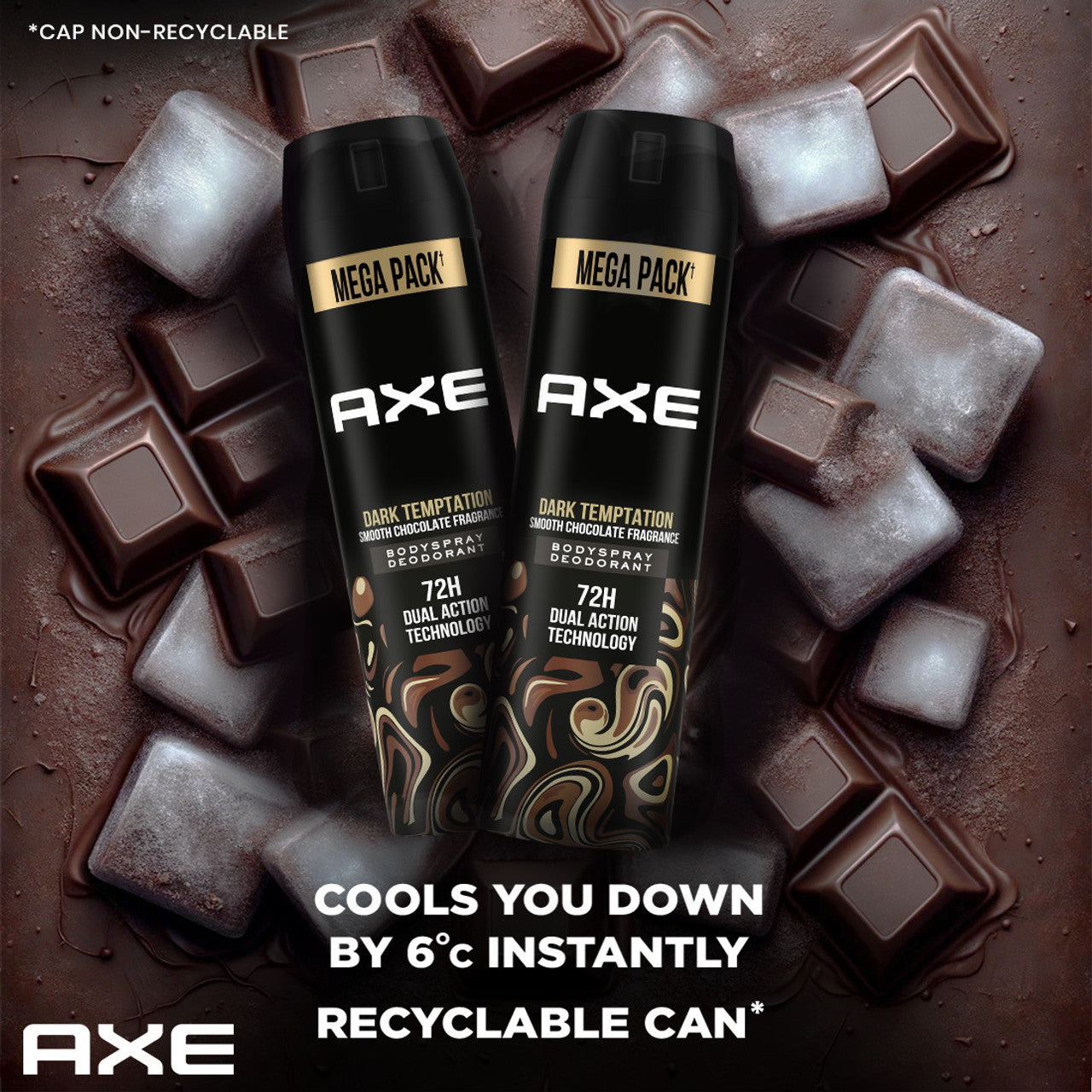 AXE Dark Temptation Long Lasting For Men Body Spray - For Men  (215 ml, Pack of 2)