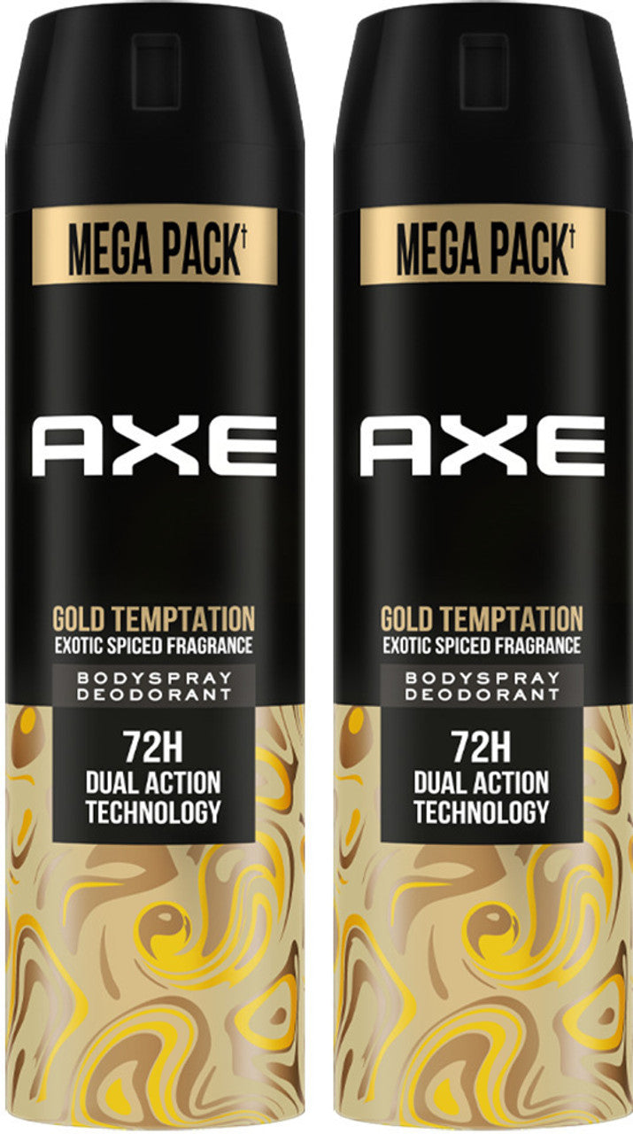 AXE Gold-Temptation Deodorant Spray - For Men  (215 ml, Pack of 2)