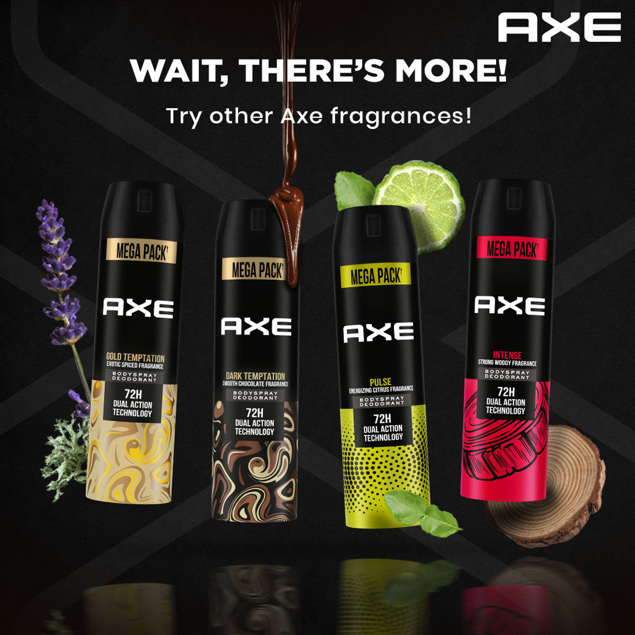 AXE Gold-Temptation Deodorant Spray - For Men  (215 ml, Pack of 2)