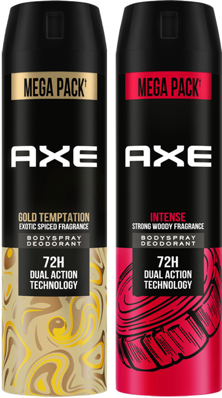 AXE Gold Temptation and Intense Deodorant Spray - For Men  (215 ml, Pack of 2)