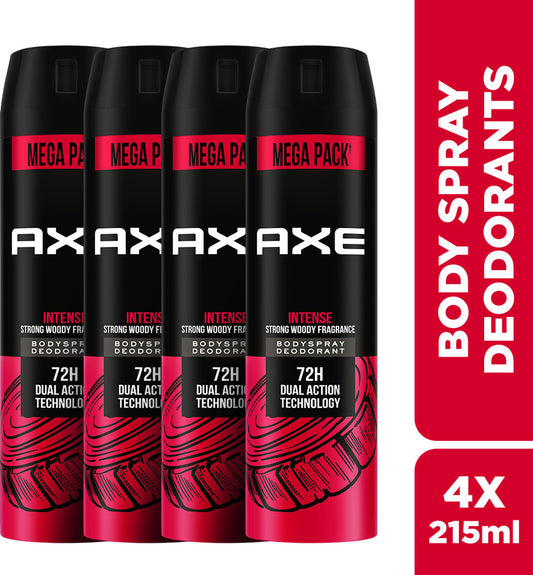 Axe Intense Long Lasting Deodorant Bodyspray For Men 215 ml Pack Of 4