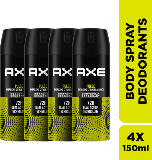 AXE Pulse Body Spray - For Men  (150 ml, Pack of 4)