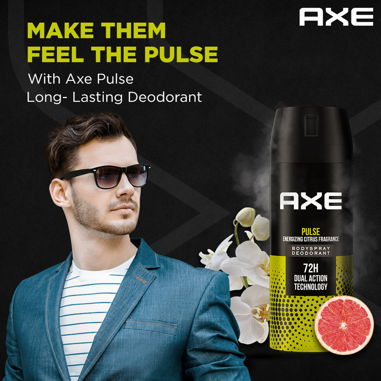 AXE Pulse Body Spray - For Men  (150 ml, Pack of 4)