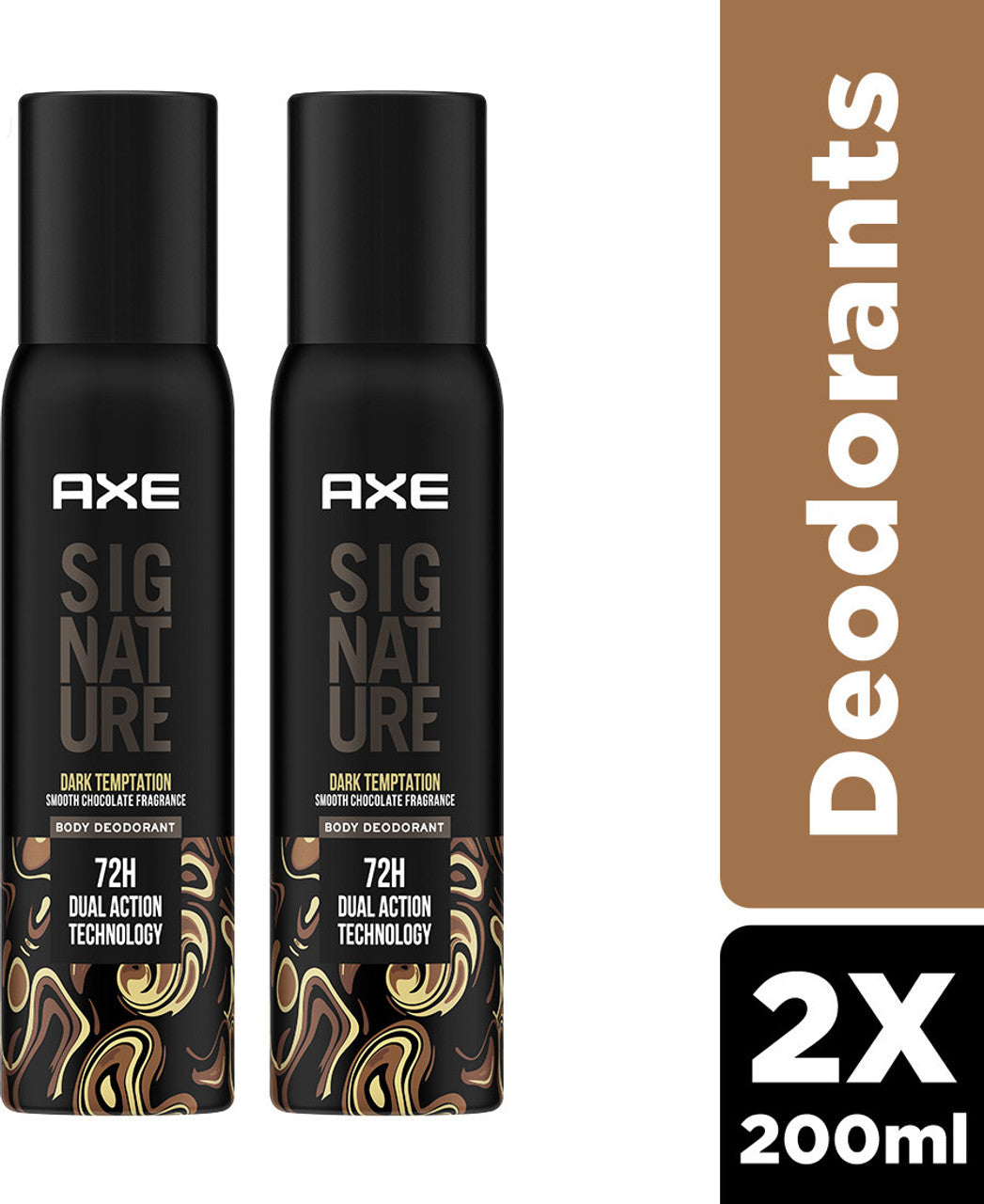 AXE SIGNATURE Dark Temptation Deodorant No Gas Body Perfume Deodorant Spray - For Men  (200ml, Pack of 2)