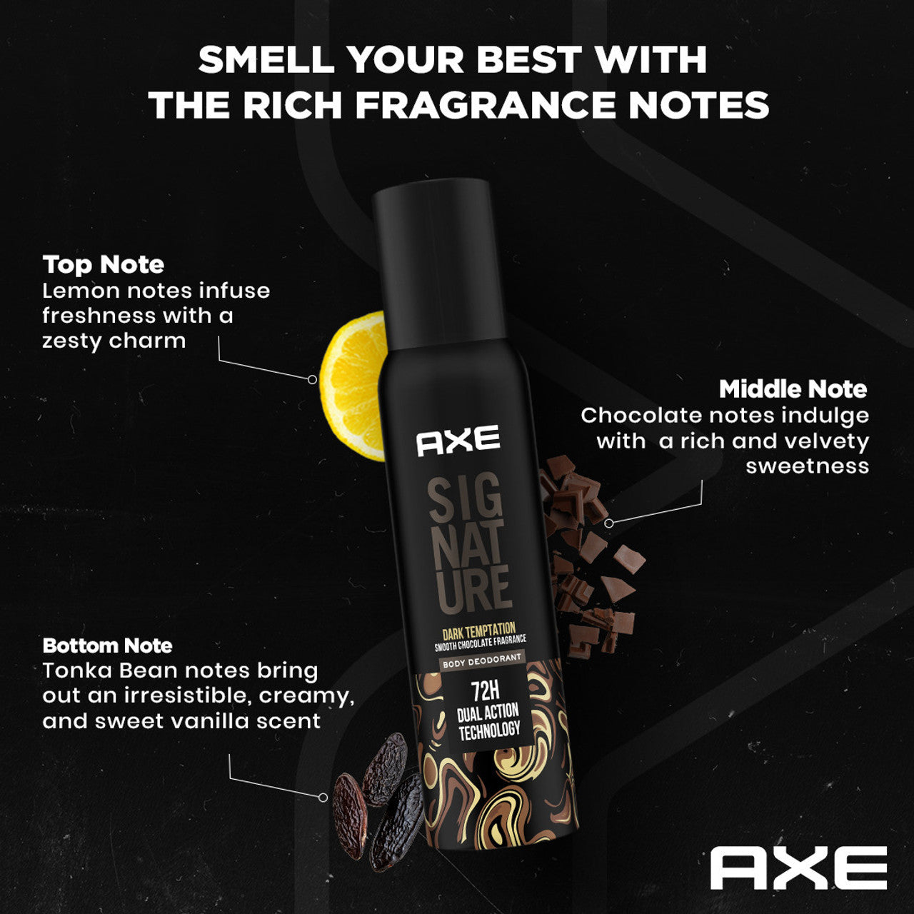 AXE SIGNATURE Dark Temptation Deodorant No Gas Body Perfume Deodorant Spray - For Men  (200ml, Pack of 2)