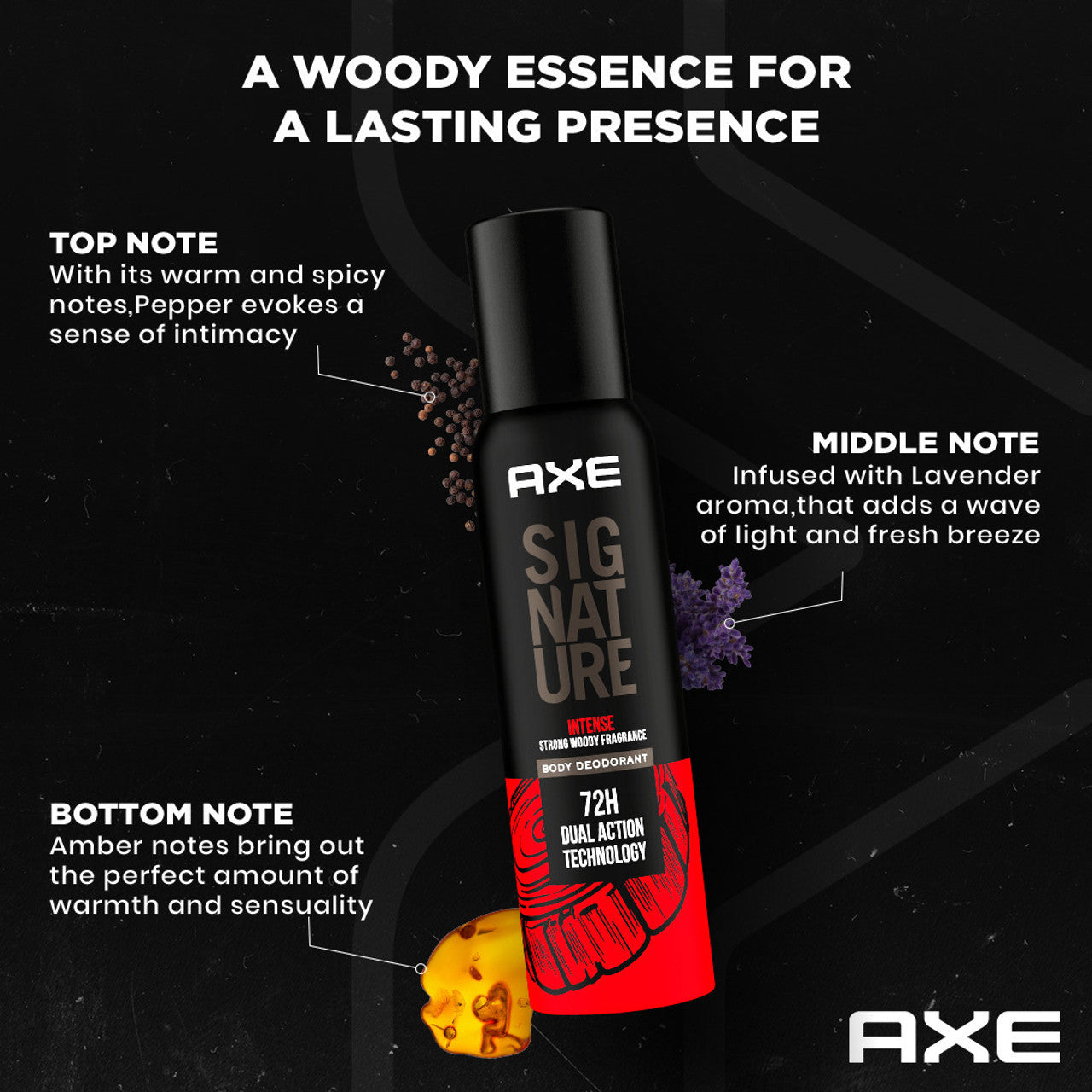 AXE SIGNATURE SIGNATURE Dark Temptation, Champion and Intense No Gas Body Perfume Deodorant Spray - For Men (200 ml, Pack of 3)