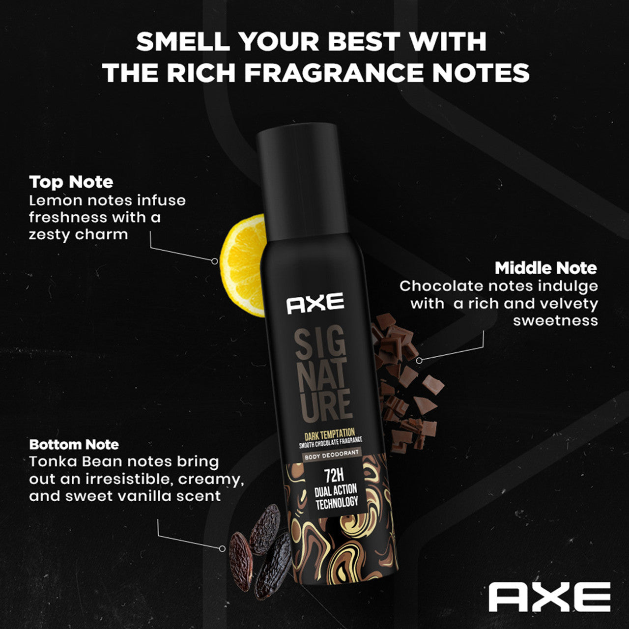 AXE Signature Dark Temptation and Champion  No Gas Body Perfume Deodorant Spray - For Men (200 ml, Pack of 2)