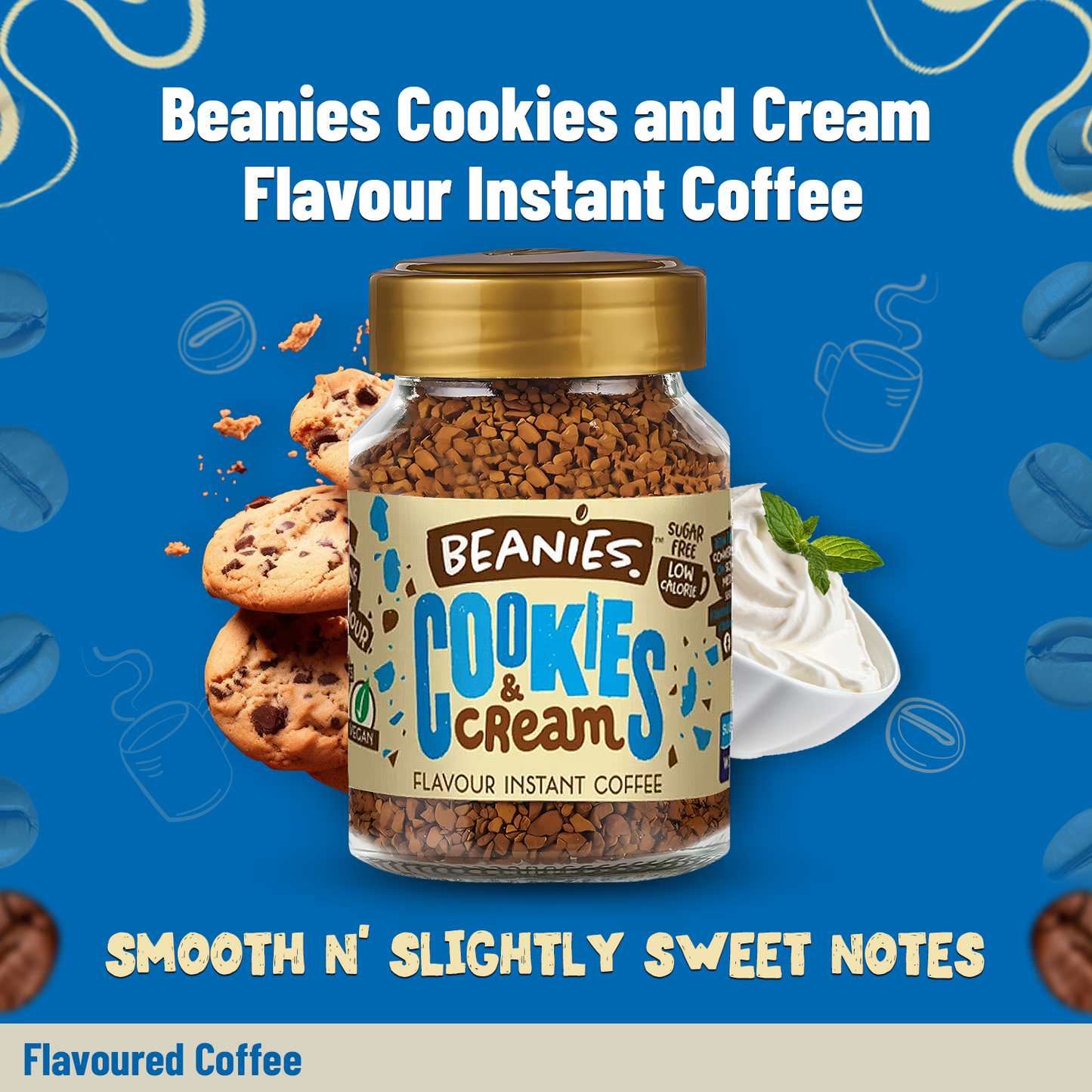 Beanies Cookies and Cream Flavour Instant Coffee, 50g