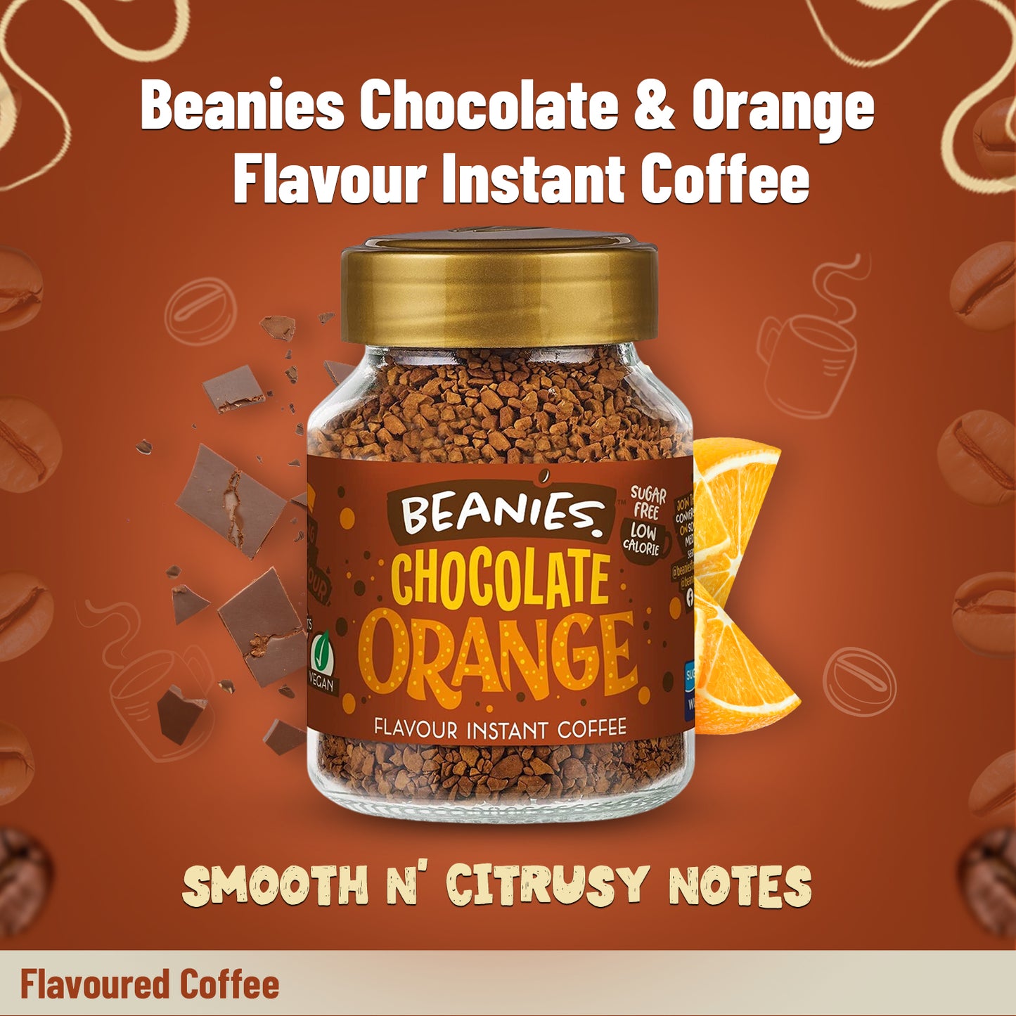 Beanies Chocolate Orange Flavour Instant Coffee, 50g
