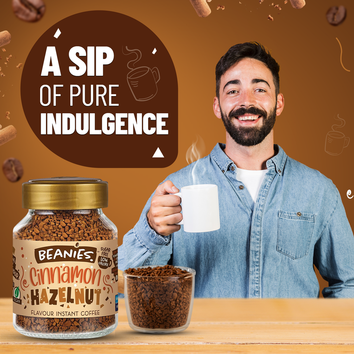 Beanies Cinnamon Hazelnut Flavor Instant Coffee, 50g