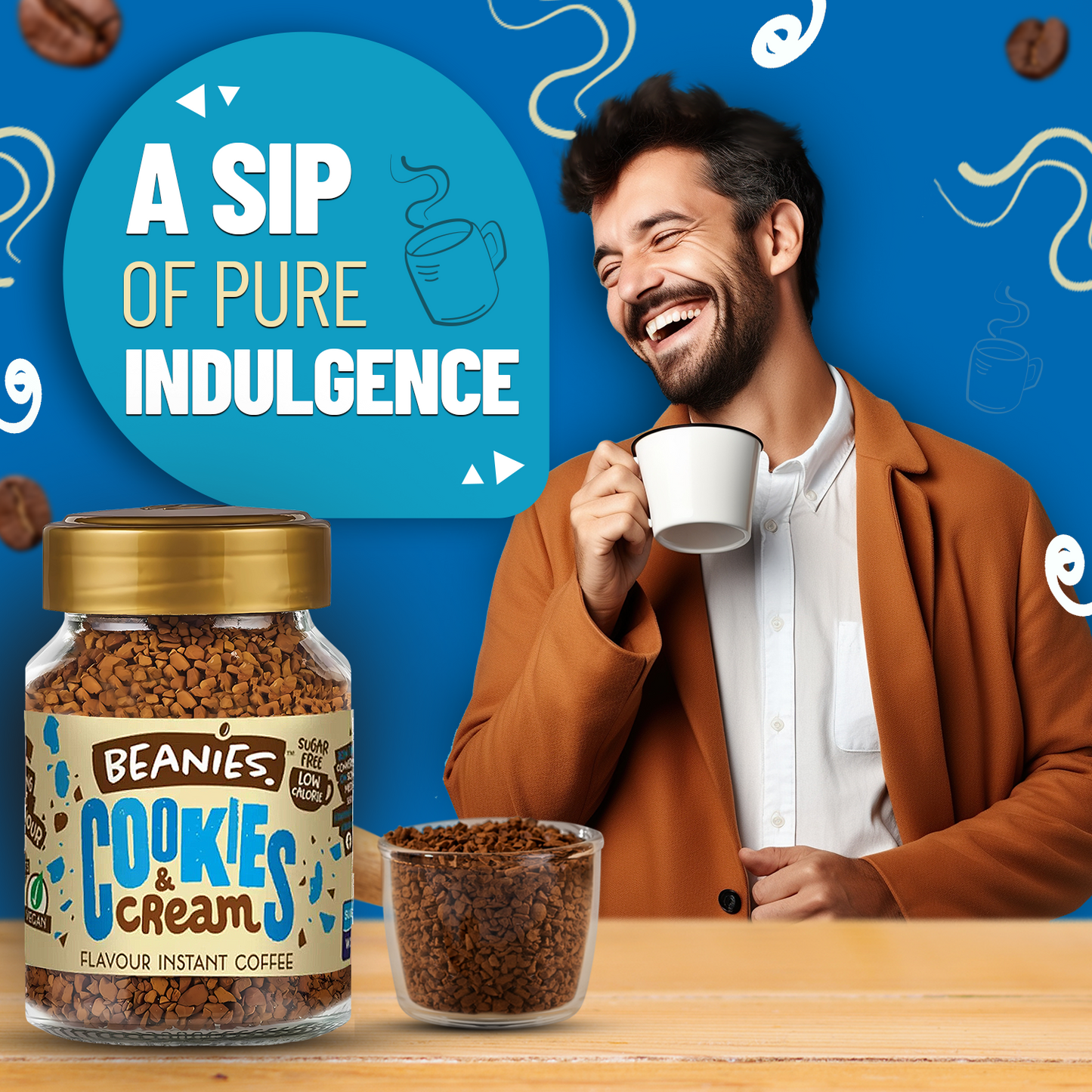 Beanies Cookies and Cream Flavour Instant Coffee, 50g