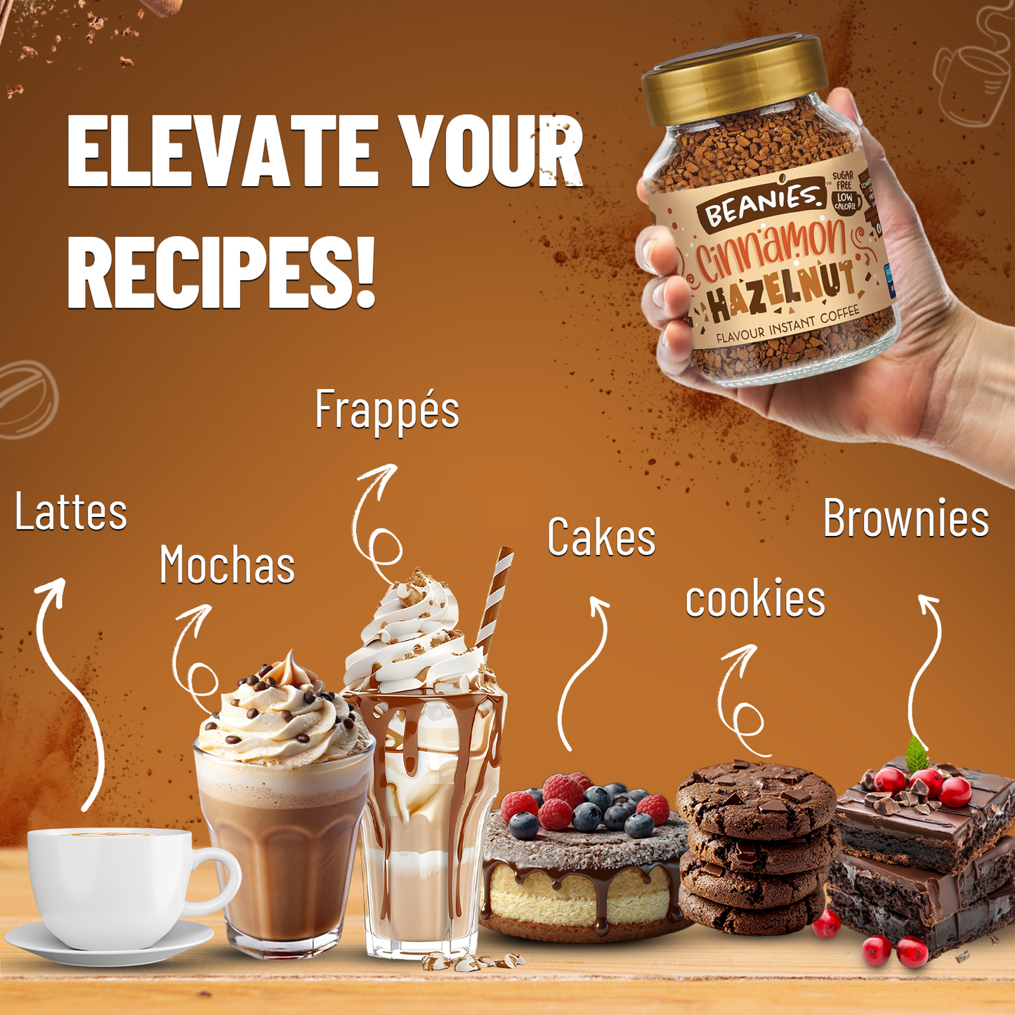 Beanies Cinnamon Hazelnut Flavor Instant Coffee, 50g