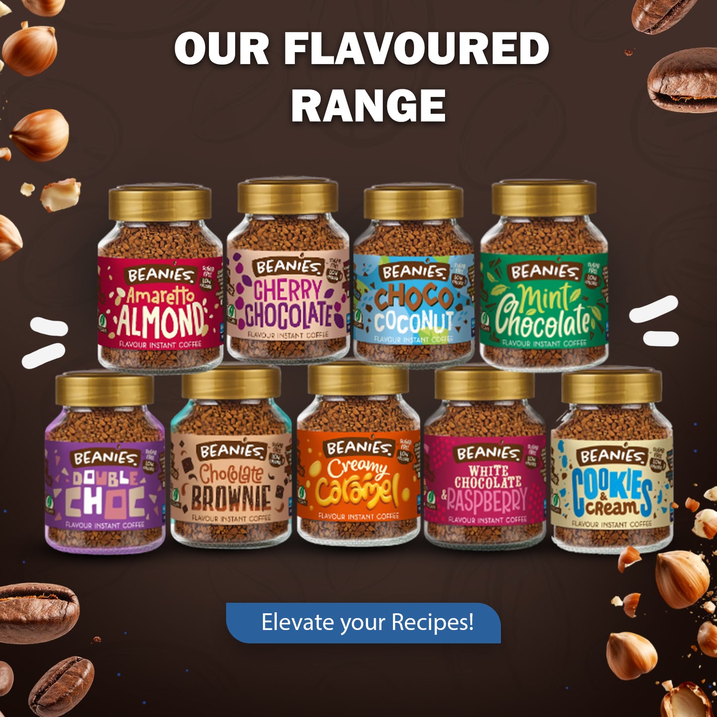 Beanies Nutty Hazelnut Flavour Instant Coffee, 50g