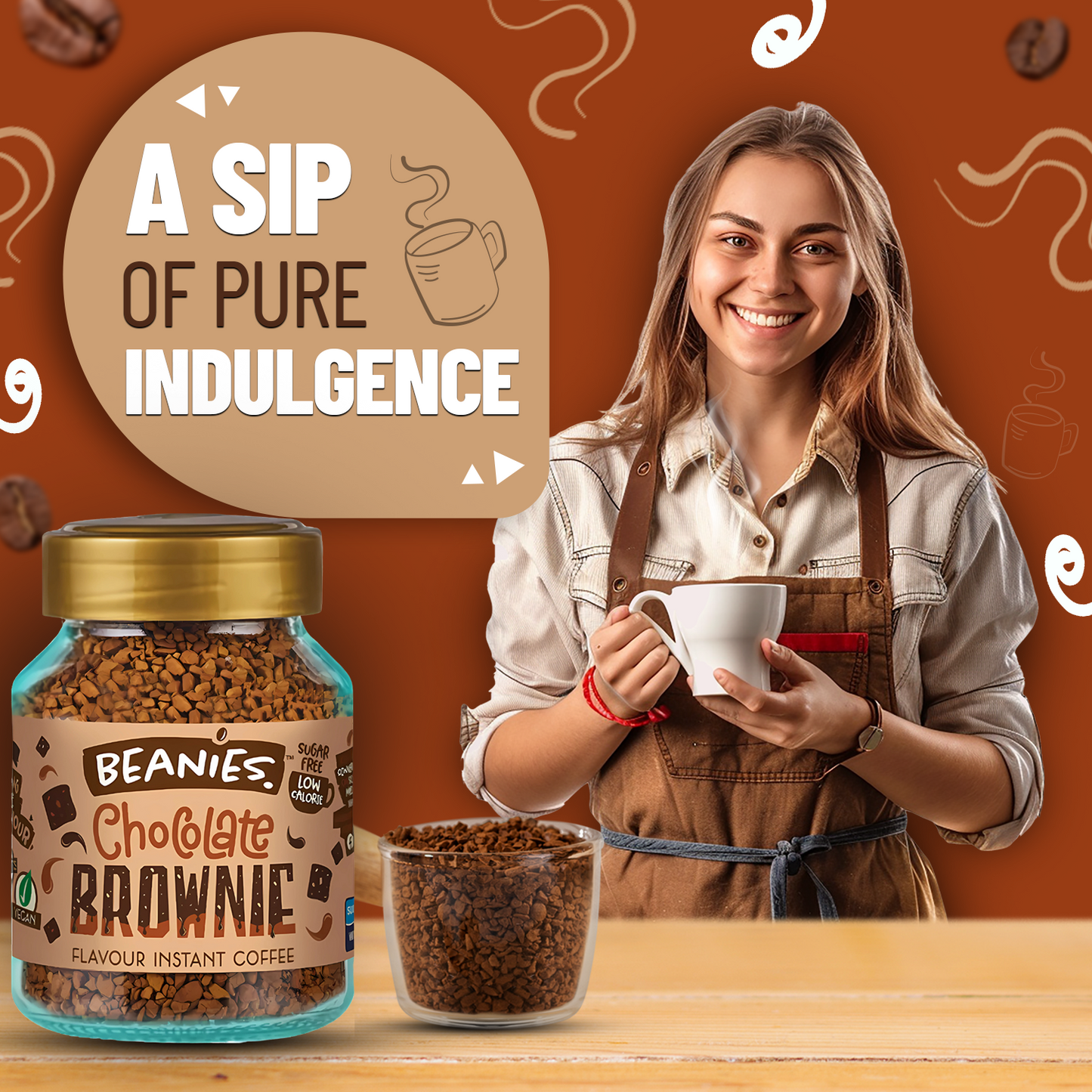 Beanies Chocolate Brownie Flavour Instant Coffee, 50g